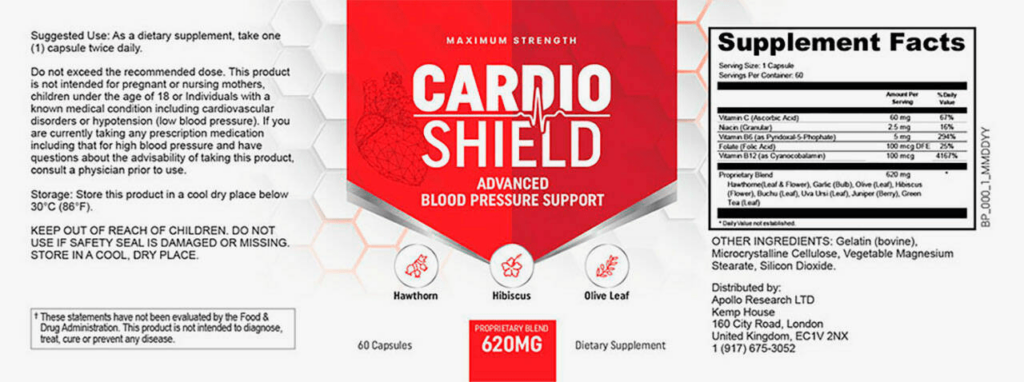Cardio-Shield-Supplement-Facts